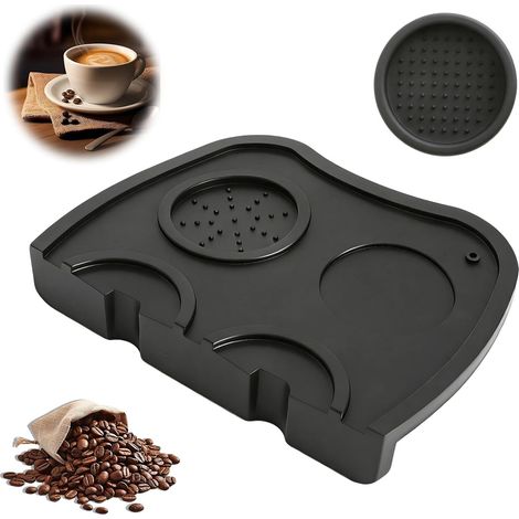 Tampermatte, Espresso-Tampermatte, Silikon-Tampermatte, Barista-Matte, Barista-Zubehör – 90°-Ecke, rutschfest mit Kantenschutz, 2-teiliges Set für Siebträger – Küche, Café, Büro, Zuhause (1/5)