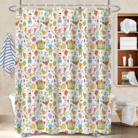 Rideau de bain 180x180 avec œillets rideau imperméable pour loft industriel (1/5)