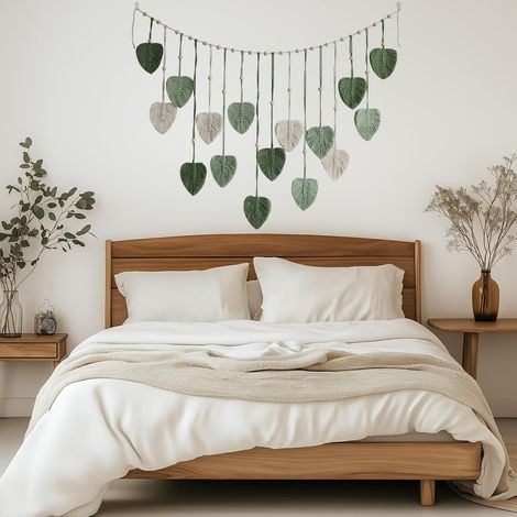 1 Wall hanging Wall-mounted,Includes Wood Boheme Chic Macrame Deco Wall-mounted Upholstery Wall-mounted suitable for the Decoration Balcony and Room and Bedroom to Bed(120 x 75 CM) (1/4)