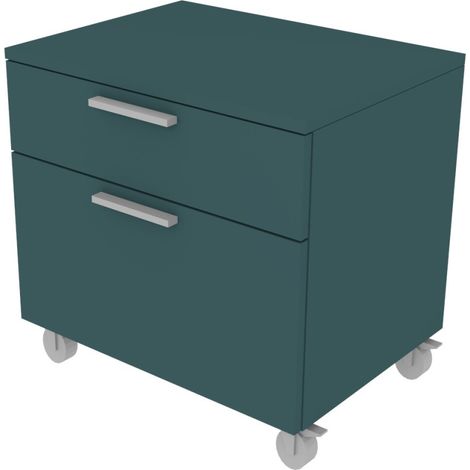 Cassettiera 2 cassetti - Design moderno e funzionale - Verde Petrolio (1/5)