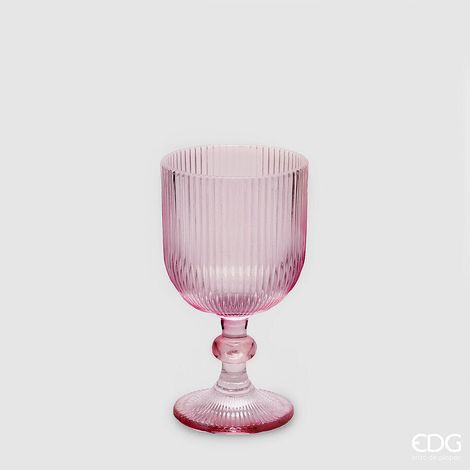 EDG Enzo De Gasperi Bicchiere Righe Calice H 14 Cm D 8 Cm Colore Pink 6 Pz