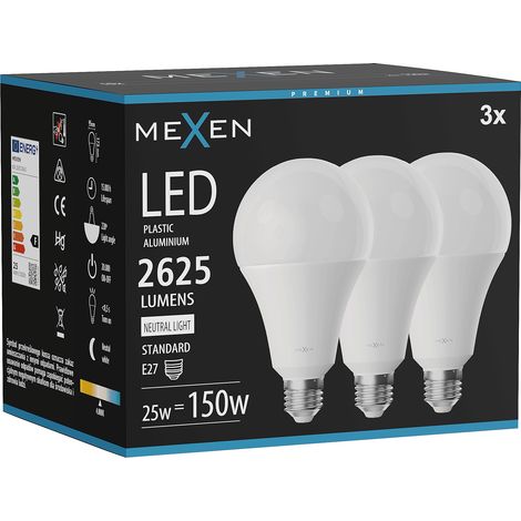 Mexen Nova 3x Ampoule LED E27, A95, 25W, Neutre - 4000K, 2625 lm - L100-E27-2540-01x03 (1/3)