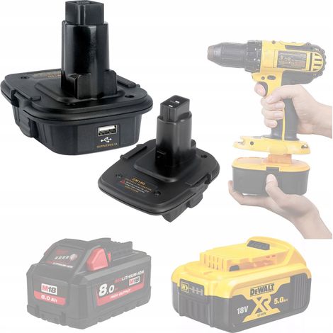 Adaptador DCA1820 Para Baterias Dewalt/Milwaukee 18V – Compatibilidad Versatil  Facil Instalacion  Alta Eficiencia (1/5)