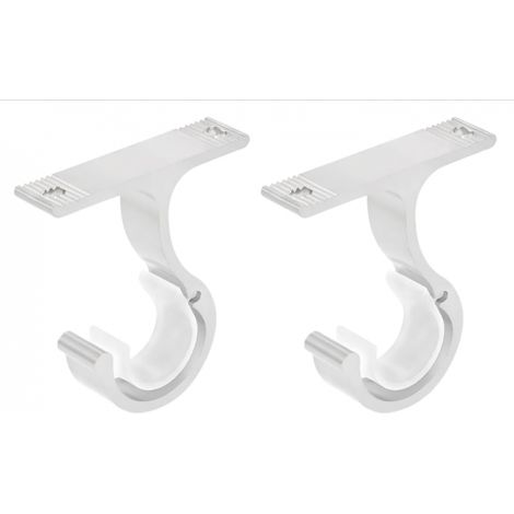 Lot de 2 Support de Tringle à Rideaux, Support de Tringle à Rideau pour 26 à 28 mm, Support Tringle en Alliage D'aluminium, Support de Tringle de Plafond pour Rideau ou Armoire (1/5)