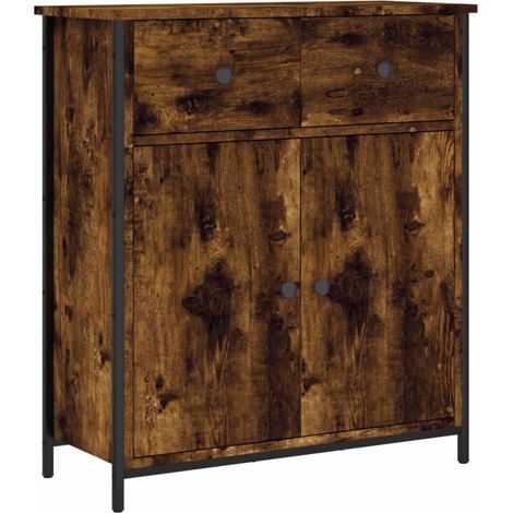Maison La Vie - Buffet Salon Moderne - Meuble de rangement - chêne fumé 70x30x80 cm bois d'ingénierie bu3625