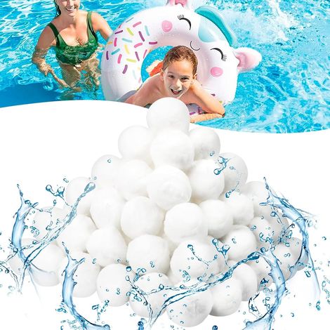 Balles filtrantes Piscine 1000g, MéDia Filtre à Fibres Balles filtrantes pour systèmes de Filtration à Sable, Piscine, réutilisables, Convient à Divers SystèMes De Filtration (1/5)