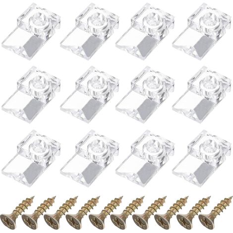 Pinces de Fixation Miroir Transparent sans Perçage Vis Auto-taraudeuse 4x16 en Plastique pour Supports de Verre Maison Lot de 50 Clips pour Panneaux Verre Solide Usage Mural (1/5)
