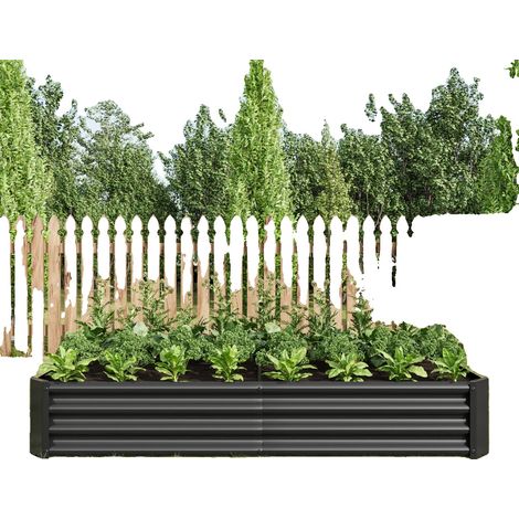 Jardin surélevé, construction en métal, dimensions 48 x 24 x 12 pouces, finition résistante à la rouille, design robuste, adapté pour les légumes et les herbes (1/5)