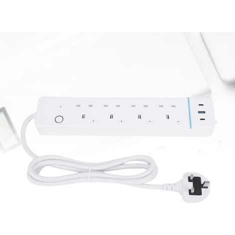 Tuya Smart-WLAN-Steckdose mit App-Steuerung  4 Steckdosen + 3 USB-Anschlüsse  Sprach- und Fernbedienungssteuerung (1/5)