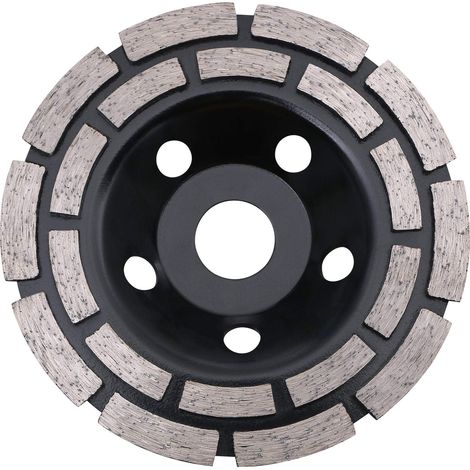Disco diamantato, disco diamantato per levigatura di cemento, doppia fila 125 x 22,2 mm, mola diamantata universale per levigare calcestruzzo, pietra, massetto di granito, muratura, uso universale