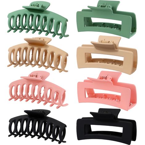 Juego de 8 pinzas para el cabello de plástico mate, sencillas y antideslizantes, para un peinado elegante y una sujeción óptima.