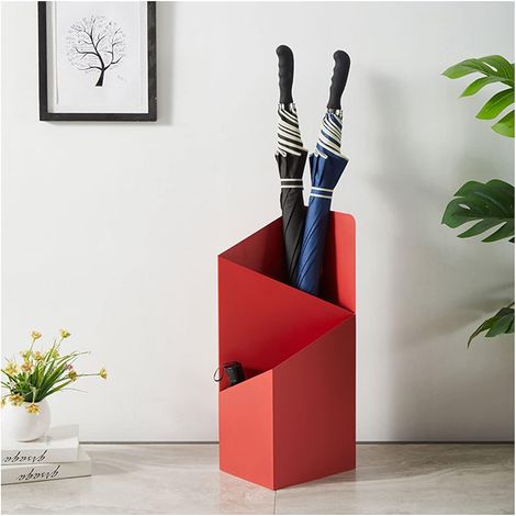 Porte-parapluies Moderne avec bac égouttoir - Porte-parapluies Double Couche élégant pour la Maison, Le Bureau, Le Porche et Les entrées (Rouge) - Design Simple et Fonctionnel (1/4)