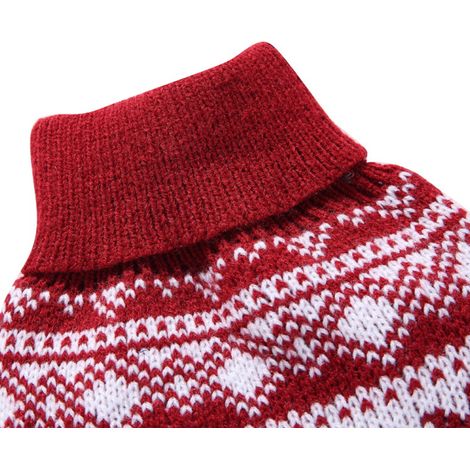 1 pull pour chien, motif bonhomme de neige, rouge, polyester, automne-hiver, taille S/M/L/XL (1/5)