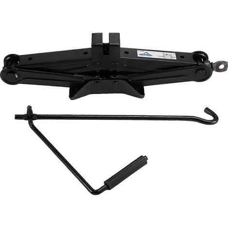 Cric ciseaux portable pour voiture, capacité 2 tonnes (4000 lb), noir (1/5)