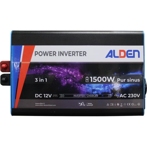 ALDEN Convertisseur 3en1 1500W AC-DC Pure Sinus + Ecran de contrôle déporté (1/2)