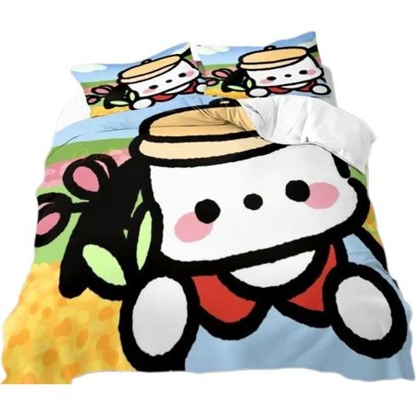 Parure de lit Pochacco (dessin animé anime), en microfibre, tailles simple, double et king size, pour enfants, 229 x 229 cm (1/5)
