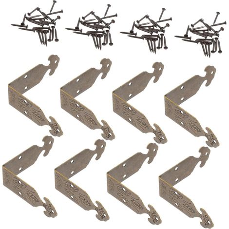Protections d'angle en laiton pour boîte, lot de 8, style antique (1/5)
