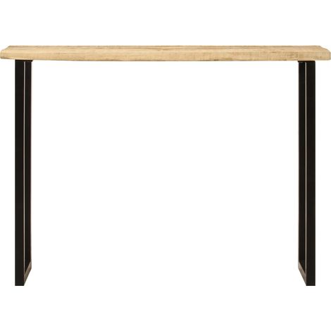 Table console，Table d'appoint，Bout de canapé，Meuble d'entrée à live edge 105x33x76 cm bois de manguier massif