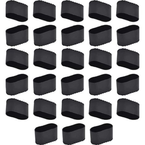 Lot de 28 Embouts Chaise Rectangulaires & Ovales, Patins Silicone Protection Pieds Table, Accessoires Meubles Antidérapants (1/5)