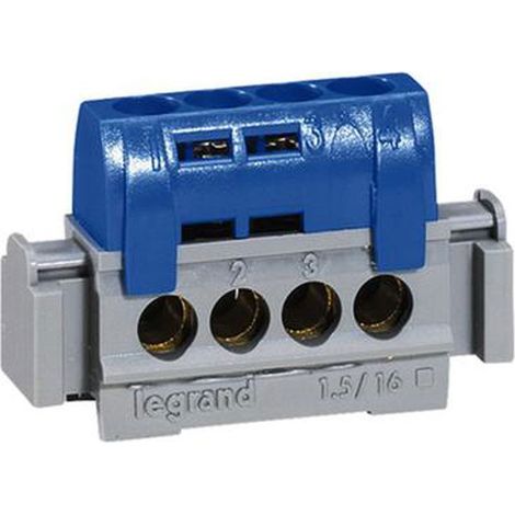 Legrand – Bornier universel sur support 12 connexions – Courant 100 A – Section câble 25 mm² – Longueur 113 mm – 4824