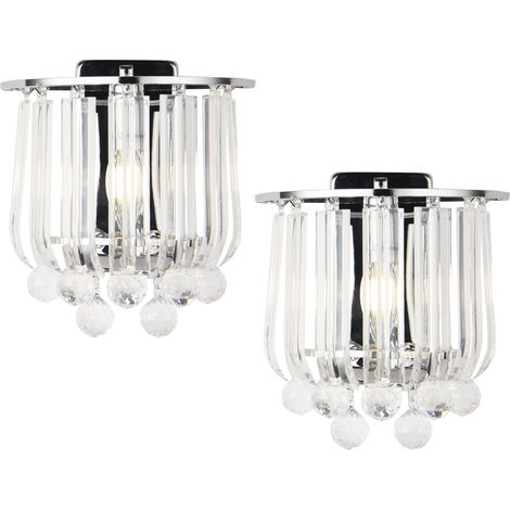Wandleuchte Alnwick 2er Set E14 Chromfarben [lux.pro] (1/5)
