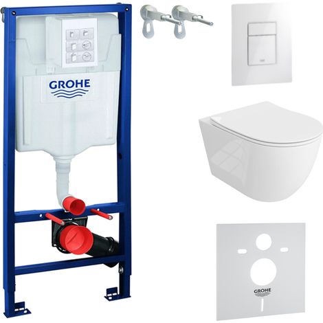 GROHE WC Set mit Vorwandelement, Wand-WC und Spülknopf (1/5)
