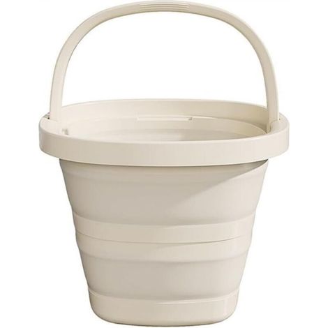 Seau pliable (10 L), grande capacité, portable, pour le nettoyage du jardin extérieur, le lavage de voiture, le camping et la pêche (1/5)