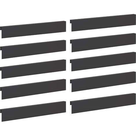 Garden Cover Profile 10 pcs 100 x 5 x 15 cm Steel Black vidaXL (1/5)