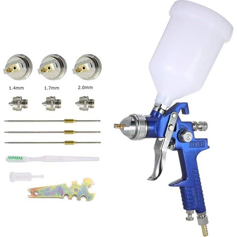 Pistola a spruzzo professionale HVLP Sistema di spruzzatura della vernice a gravità 3 ugelli 1,4 mm 1,7 mm 2,0 mm Tazza da 600 cc (1/5)