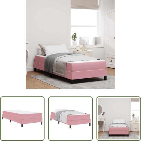 Matelas à ressorts - Lit à ressorts avec matelas Rose 80 x 200 cm tissu (1/5)