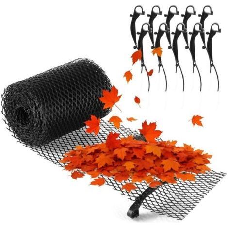 6 m Rouleau de ètres de Protection de gouttière pour Maison, abri Voiture, écurie avec 10 Pinces découpable kit de Protection de gouttière (1/5)