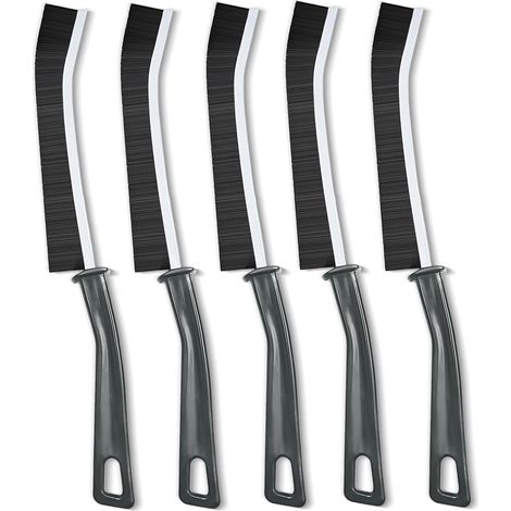 1 - Brosse Joints Carrelage - Brosse Nettoyage Interstices - Tête Inclinée 15° Et Poils Nylon Renforcés - Pour Salle De Bain Cuisine Sol - Noir - 20x5cm (1/5)