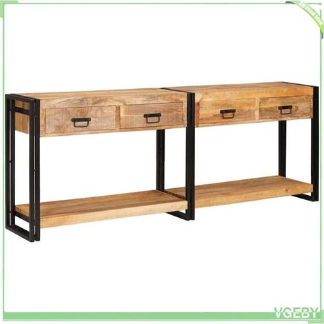 Table console - 3324226 - Bois de manguier massif - 2 pcs (lot) - 200 x 33 x 75 cm (1/5)