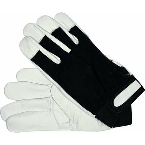YATO, Modell YT-74640, Sicherheitshandschuh, Kombination aus Stoff und Leder, ideal für schwere Arbeiten, hoher Schutz, Komfort und professionelle Haltbarkeit.