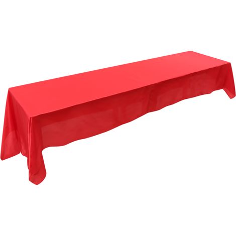 Nappe rectangulaire rouge 145x320cm, couverture de Table résistante aux taches, décor de Banquet, fête de mariage (1/5)