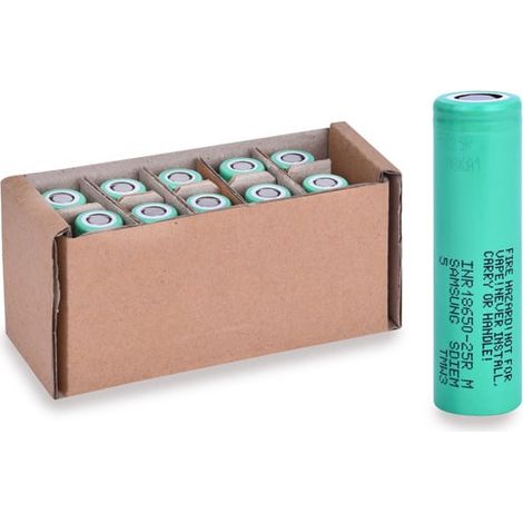 Samsung – Accu lithium-ion 18650 3.7V 2.5Ah – Pile rechargeable haute capacité – Idéal pour appareils électroniques – Technologie avancée - INR18650-25R (1/3)