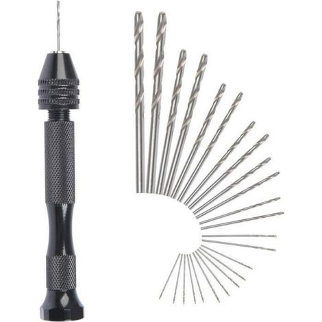 Mini Perceuse - Aluminium - 25 Forets Hélicoïdaux 0,5 À 3 Mm - Outil Rotatif Sans Fil - Pour Travail De Précision (1/4)