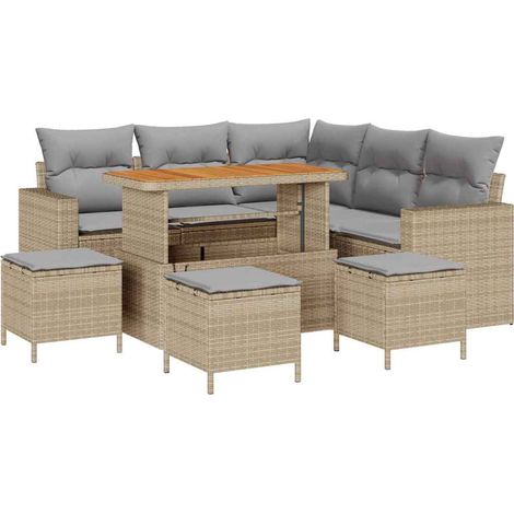 Maison Exclusive - Set Divano da Giardino 10 pz 7-Numero di posti (1/5)