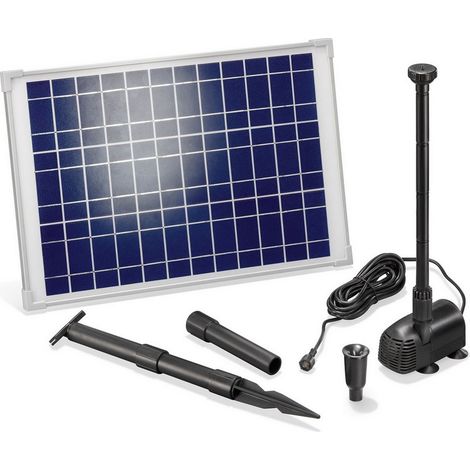Esotec – Pompe solaire 20W – Débit 1350 l/h – Hauteur de refoulement max 190 cm – Module solaire polycristallin – IP68 (1/5)