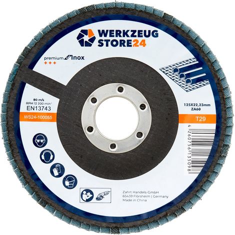 WS24 10x Lamellenschleifscheibe 125 mm gewölbt Zirkonkorund K 60 - WS24-100055 (1/2)