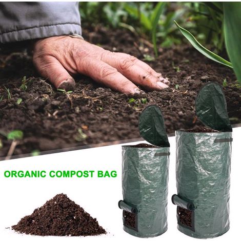 Zoternen Sacs à déchets de jardin de 137 litres, sac de compost organique, jardinière de légumes avec poignées et trappe d'accès pour légumes, tomates, carottes, oignons, fruits et pommes de terre (45 (1/5)