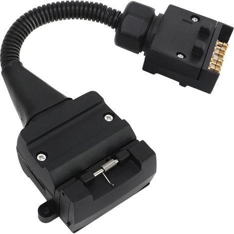 Connecteur de remorque 7 broches vers 12 broches en ABS pour remorquage caravanes machines agricoles Camping Véhicule Remorquage Mâle Femelle Câble Adaptateur (1/5)