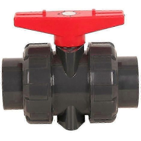 Vanne à double union à coller, diamètre 25 mm, vanne à bille sphérique en PVC, DN20 (diamètre intérieur 25 mm) (1/5)