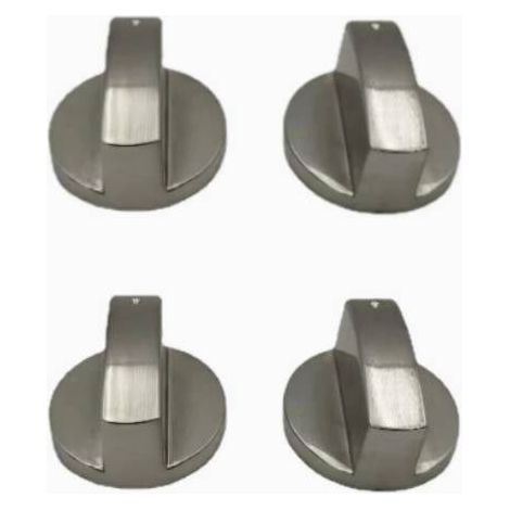 Set di 4 manopole in metallo per fornelli a gas – 6 mm, realizzate in lega di zinco (1/4)