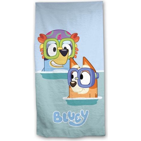 Serviette De Plage - Bluey & Bingo A La Mer - 70x140 cm
