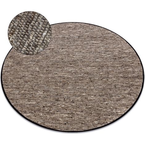 NEPAL 2100 Kreis Teppich stone, grau – Wolle, doppelseitig, natur grey rund 120 cm