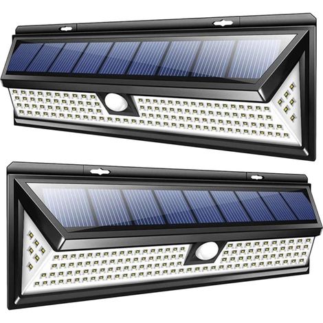 Lot de deux appliques solaires murales - 118 LED - détecteur de présence - trois modes d'éclairage - étanchéité IP65 (1/5)