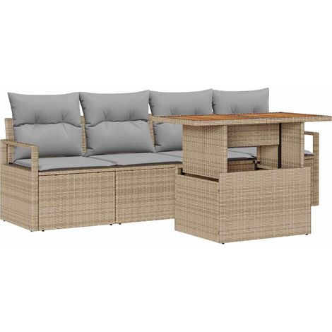 Maison Exclusive - Set Divano da Giardino 5 pz 4-Numero di posti (1/5)