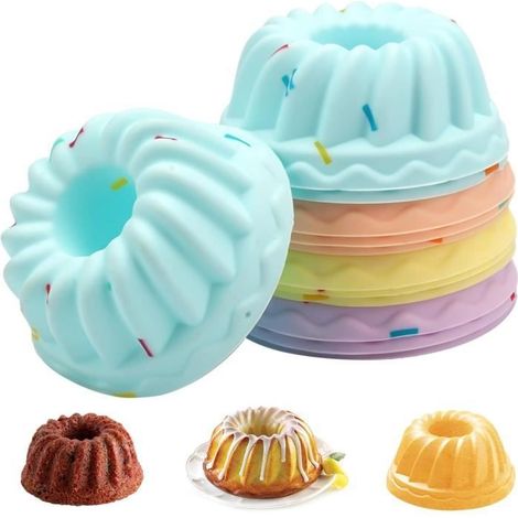 Moules à dessert - 12Pcs - Silicone 100% alimentaire - Réutilisables - 4 couleurs - Antiadhésifs (1/4)