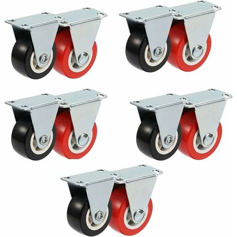 10 Pcs Roulettes, Roulettes de Meubles, Roulette de Meubles de Chariot, Roulettes/Roues Robustes, Petites Roulettes, Roulettes Fixes (1/5)